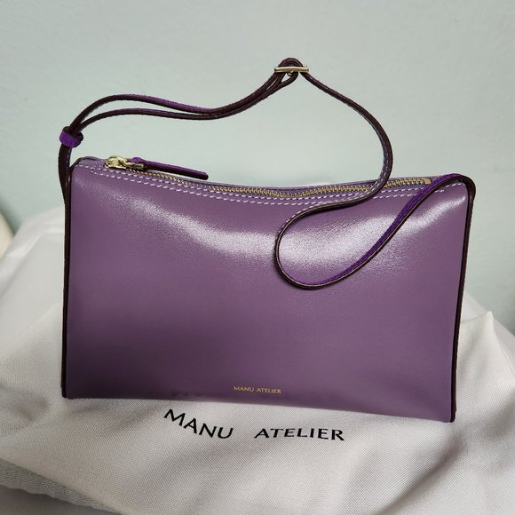 Manu Atelier Gorgeous Full Size Prism Bag Purple NWT - Picture 9 of 10